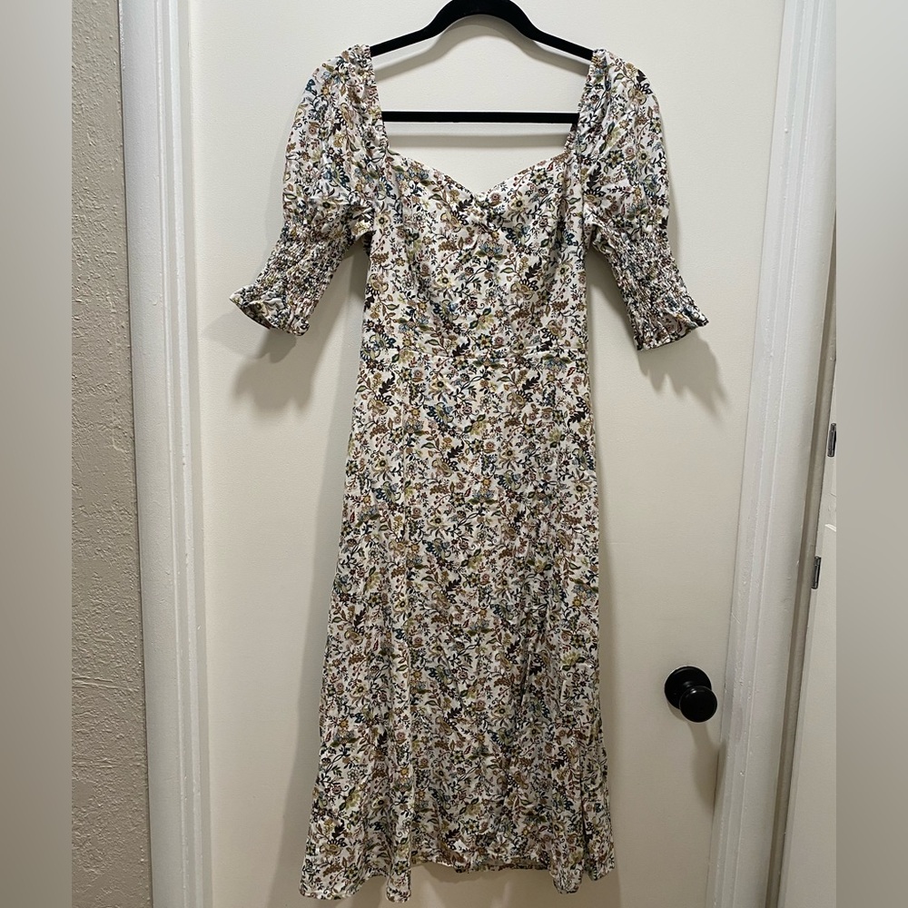 Floral Puff Sleeve Maxi Dress
